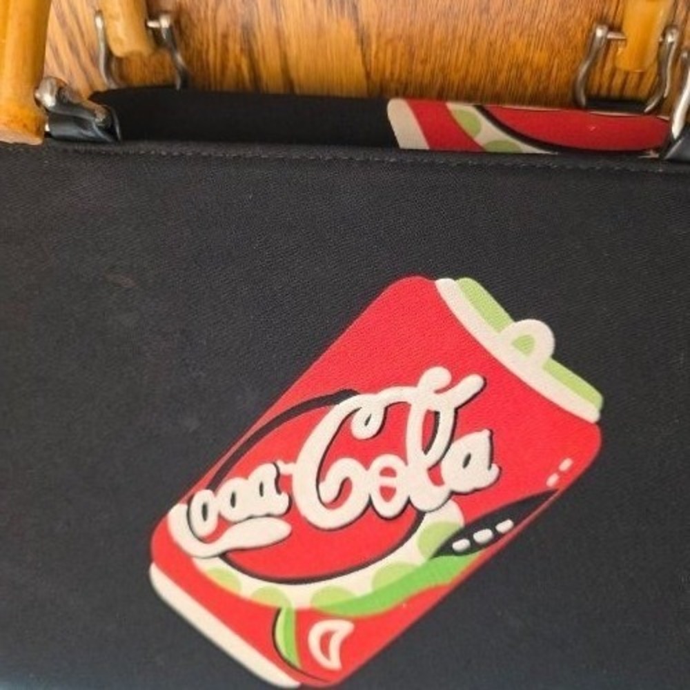 Vintage Rare Bamboo Handle Coca-Cola‎ Beaded Soda Can Handbag Purse Sequins Coke - Picture 13 of 16
